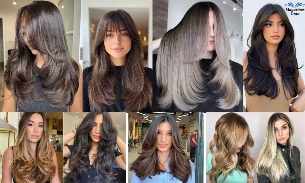 face framing layers long straight hair
